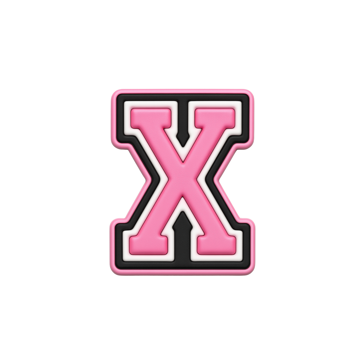 Jibbitz (small) / Pink Varsity Alphabet