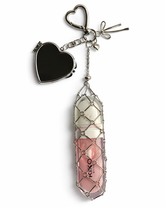 Charm / Metal mesh capsule (heart)
