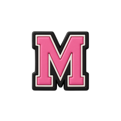 Jibbitz (small) / Pink Varsity Alphabet