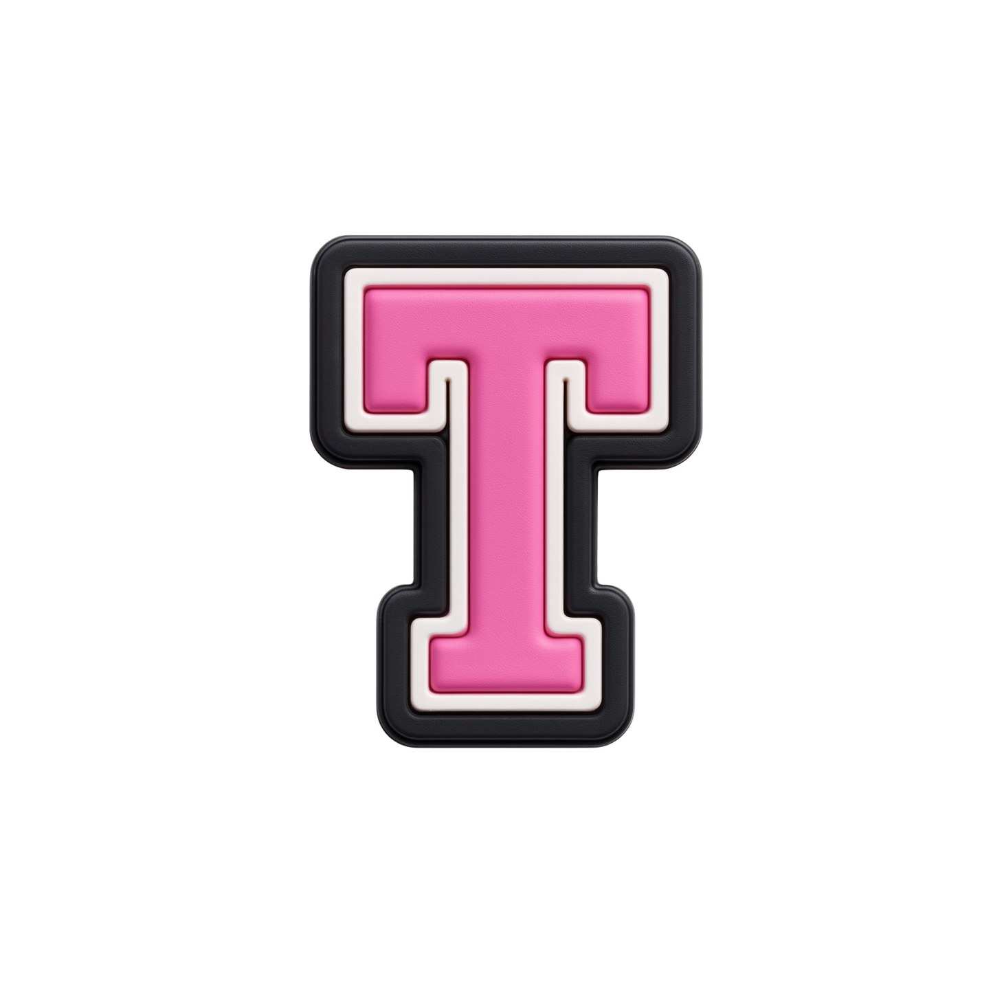 Jibbitz (small) / Pink Varsity Alphabet