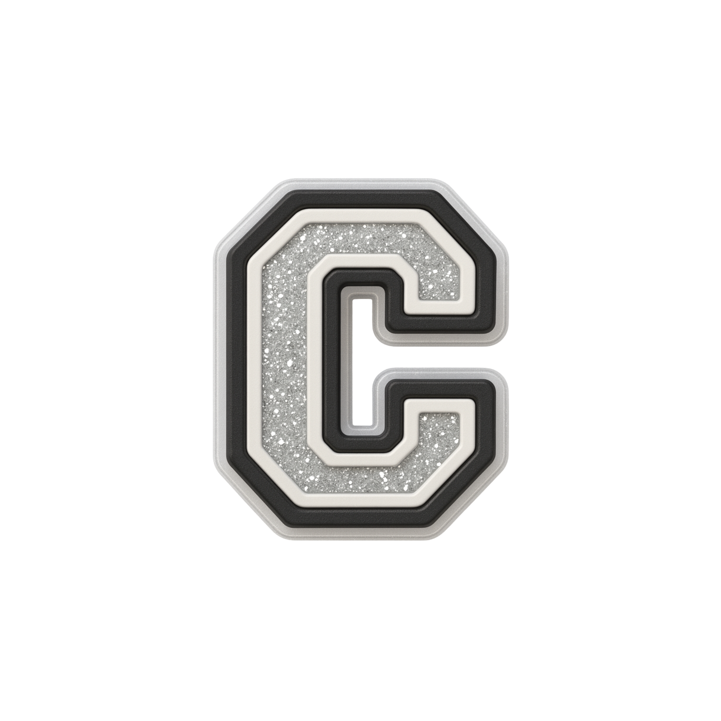 Jibbitz (small) / Glitter Varsity Alphabet