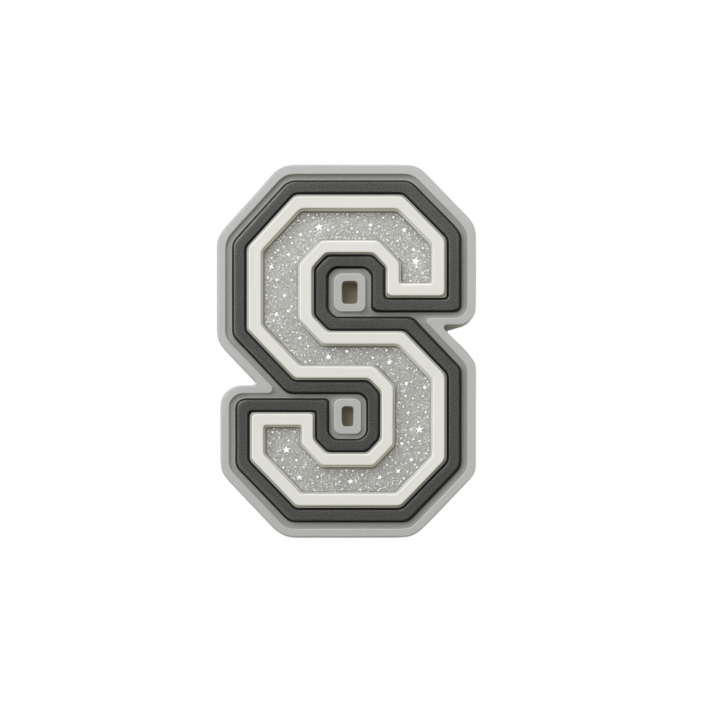 Jibbitz (small) / Glitter Varsity Alphabet