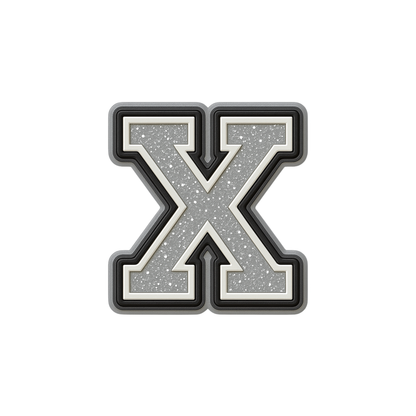 Jibbitz (small) / Glitter Varsity Alphabet