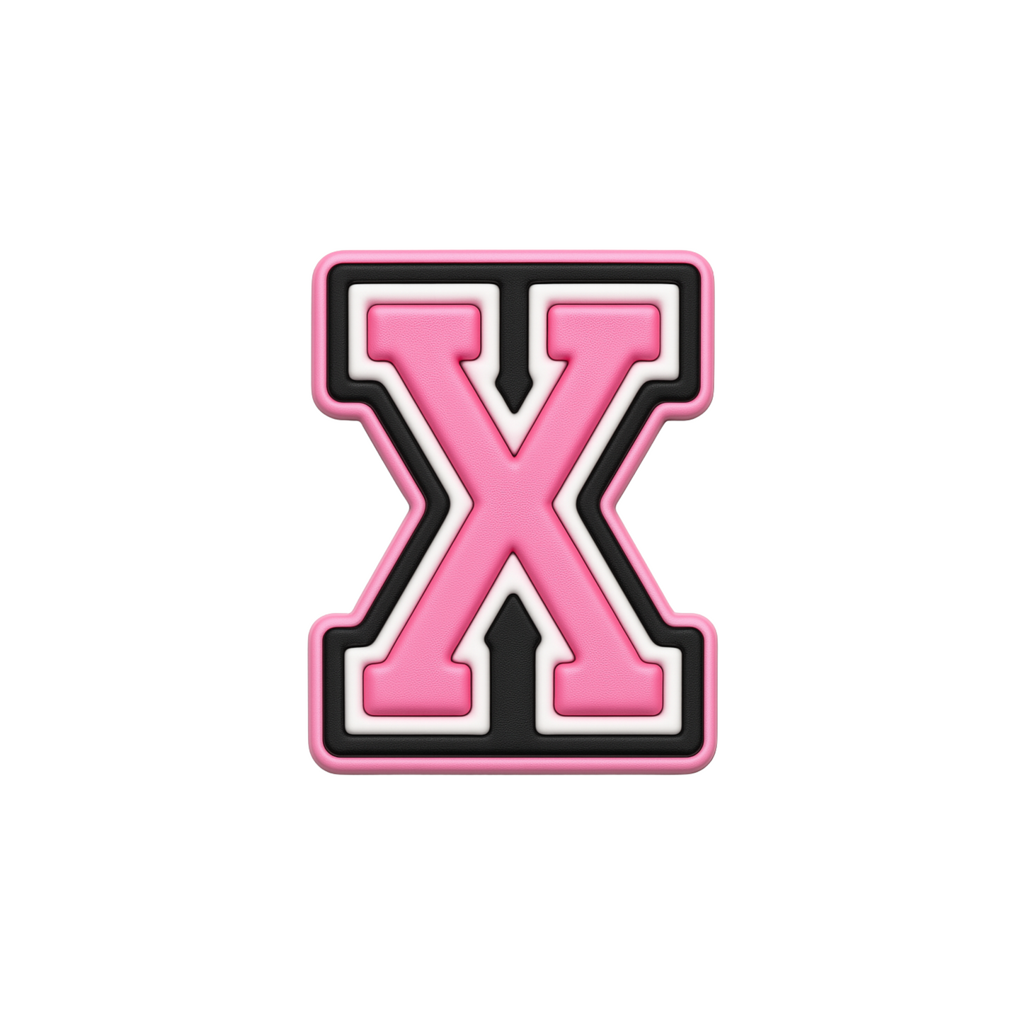 Jibbitz (small) / Pink Varsity Alphabet