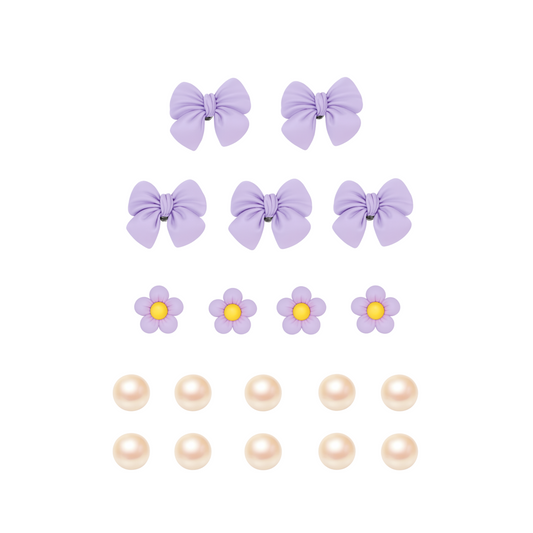 Jibbitz (set) / Bows & Blossoms (lilac)